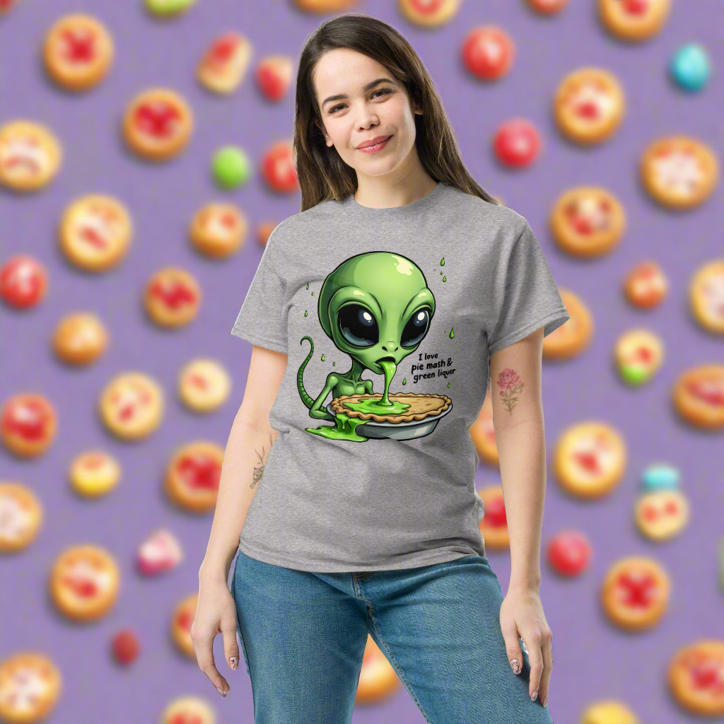 Unisex Pie and liquor aliens classic tee
