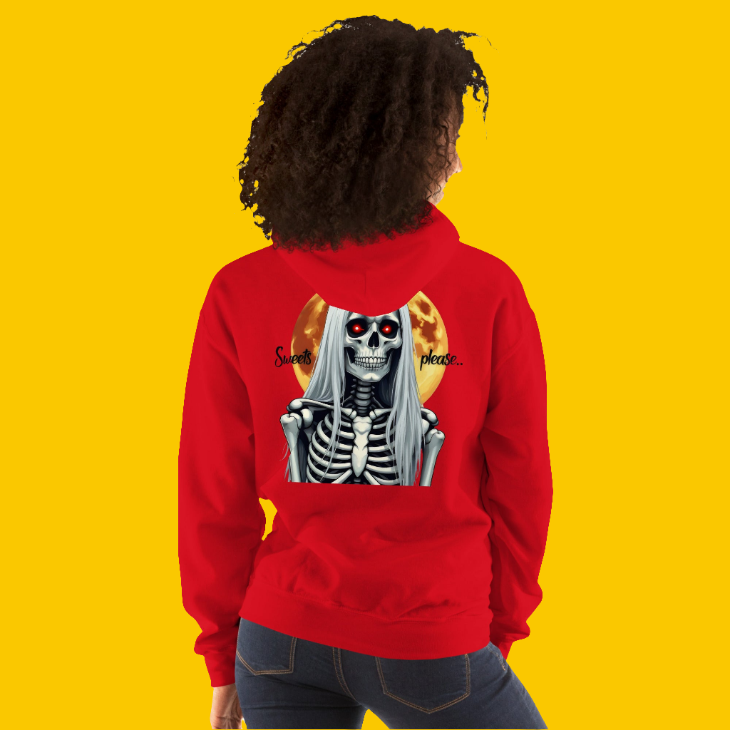 Unisex Sweets please Halloween Old Lady Hoodie