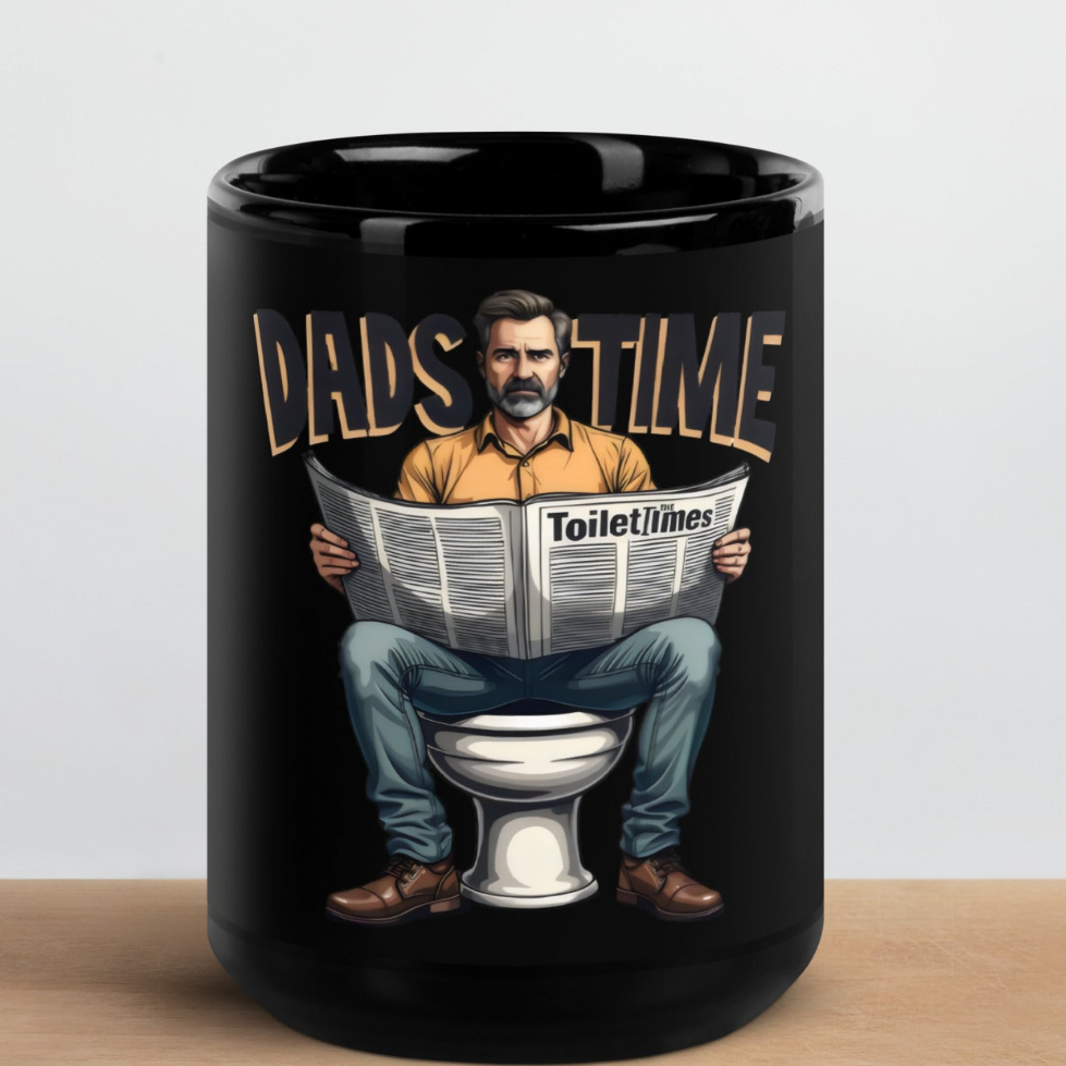 Dad's time Black Glossy Mug