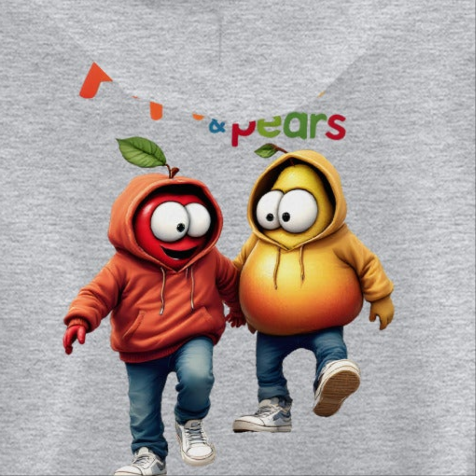 Unisex Apples and pears twin print Hoodie