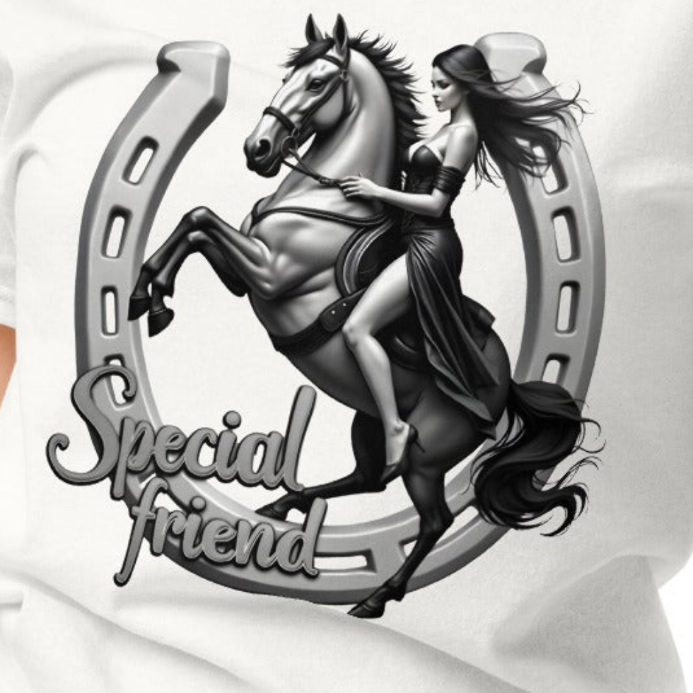 Women's horse Shoe special friend classic tee