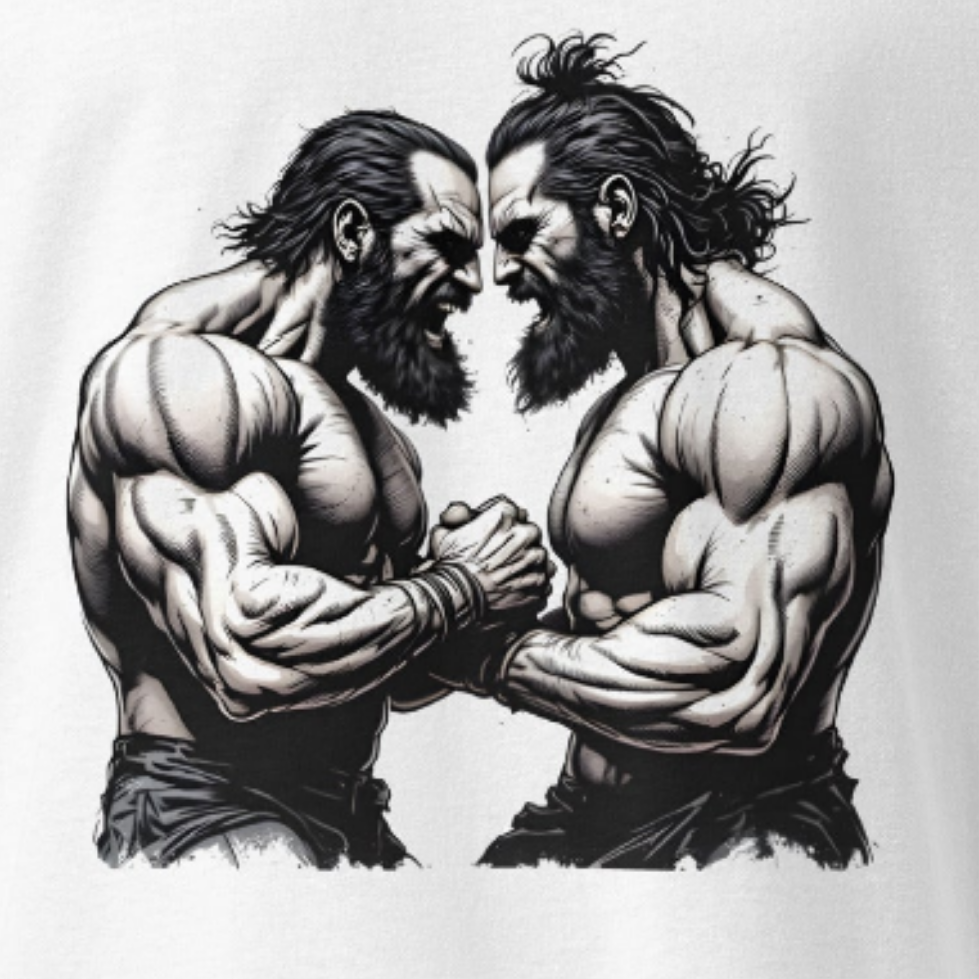 Oversized Twin print Respect the fellow man heavyweight t-shirt