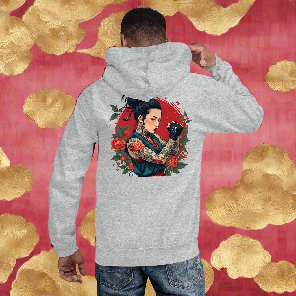 Unisex Japanese Style fighting lady Hoodie