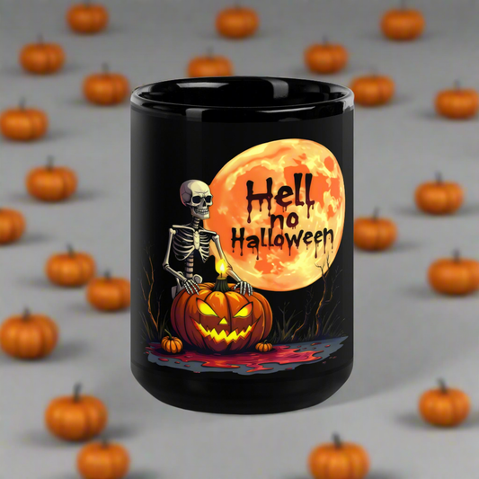 Black Hell no Halloween Glossy Mug