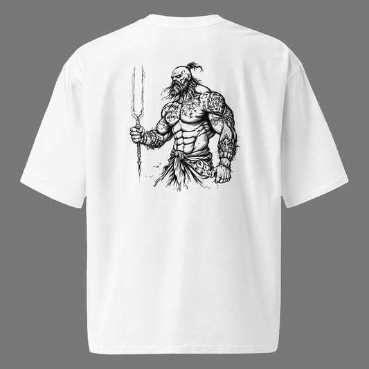 Oversized Twin print Respect the fellow man heavyweight t-shirt