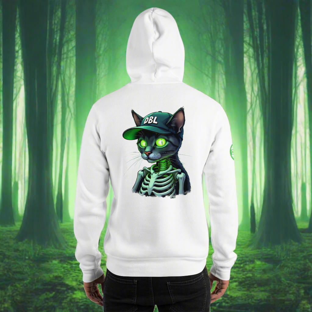 Unisex Zombie Green Illuminated cat classic Hoodie