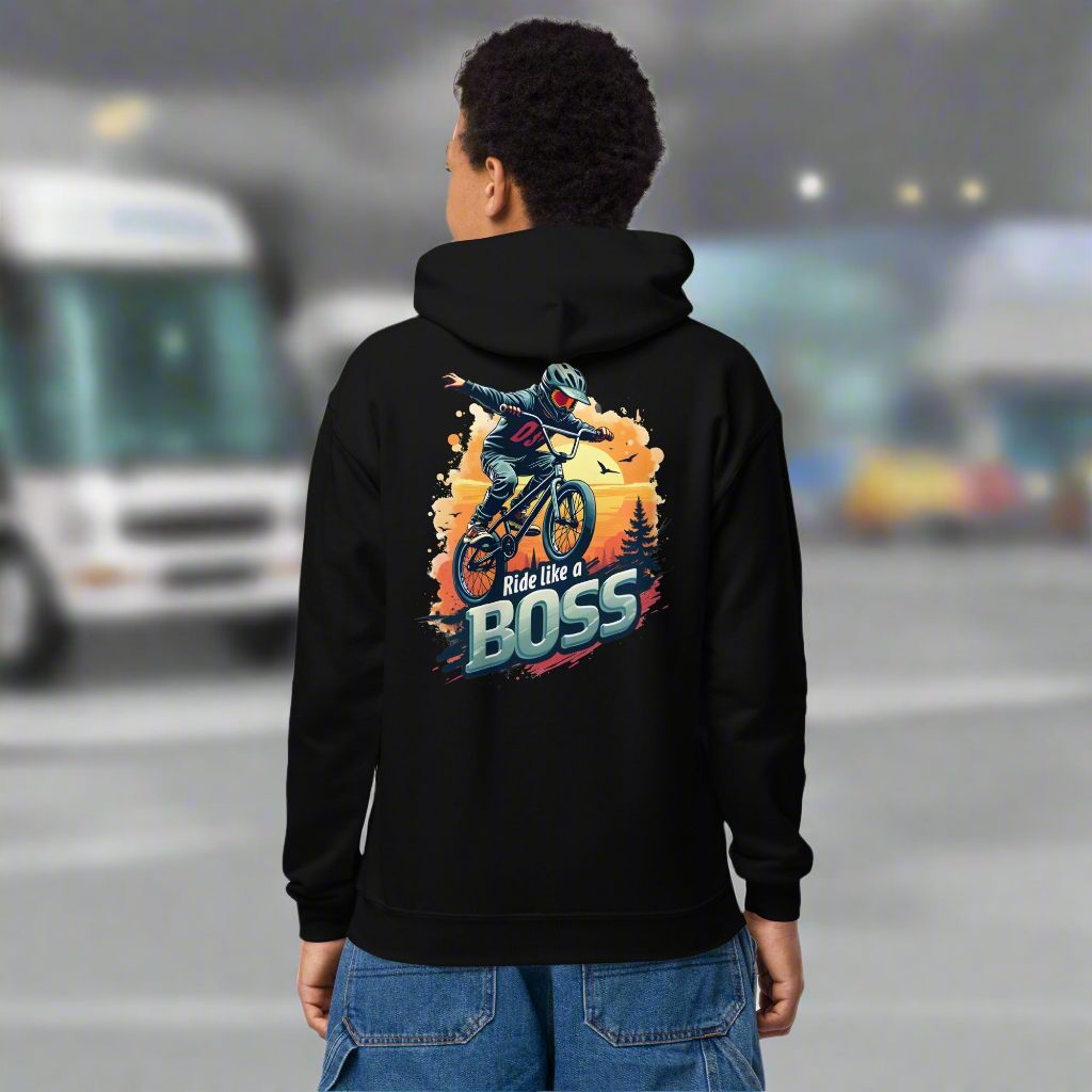 Youth Ride like a boss heavy blend hoodie