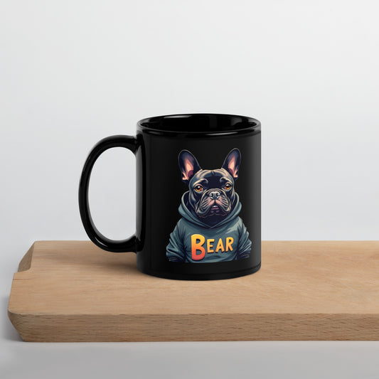 The French bulldog bear Black Glossy Mug