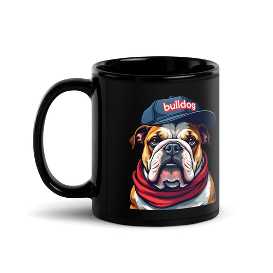 British bulldog baseball cap Black Glossy Mug