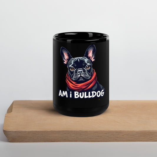 Black Pug French Bulldog Glossy Mug