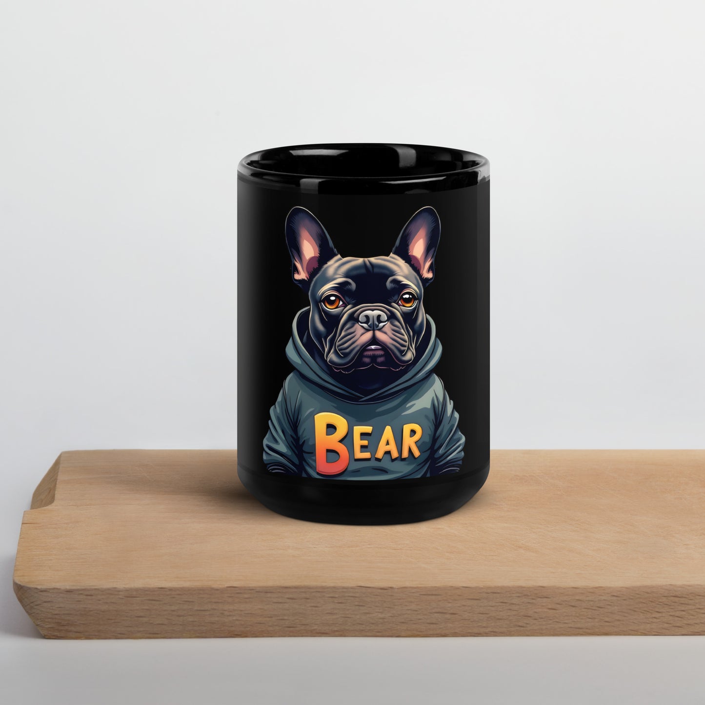 The French bulldog bear Black Glossy Mug
