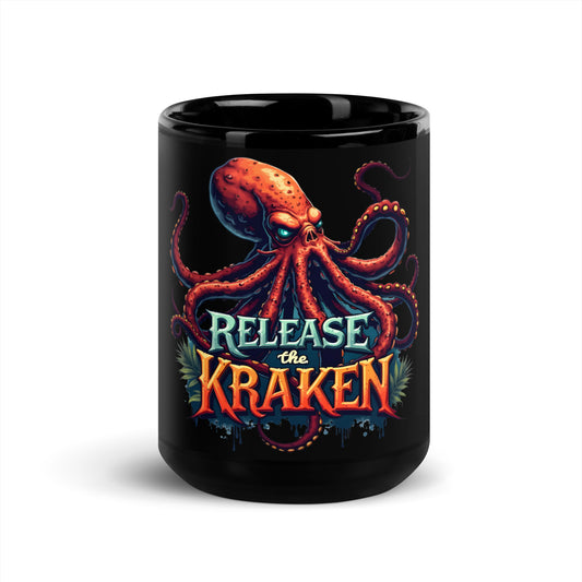 Black release the Kraken Glossy Mug