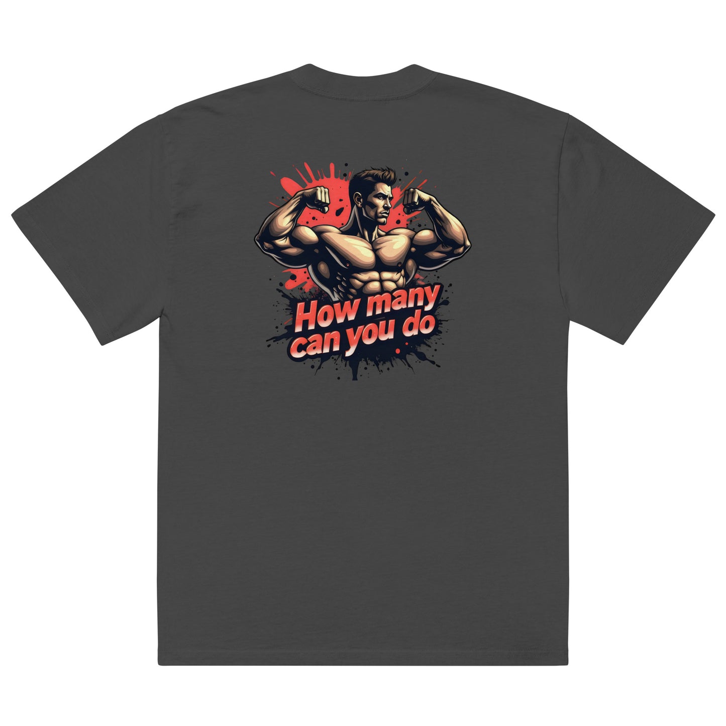 Oversized How many can you do muscle faded t-shirt