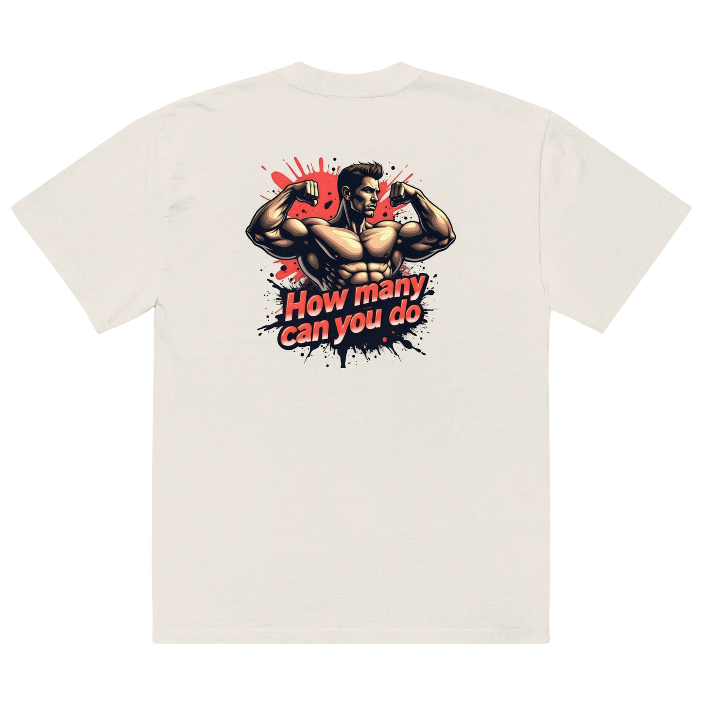 Oversized How many can you do muscle faded t-shirt