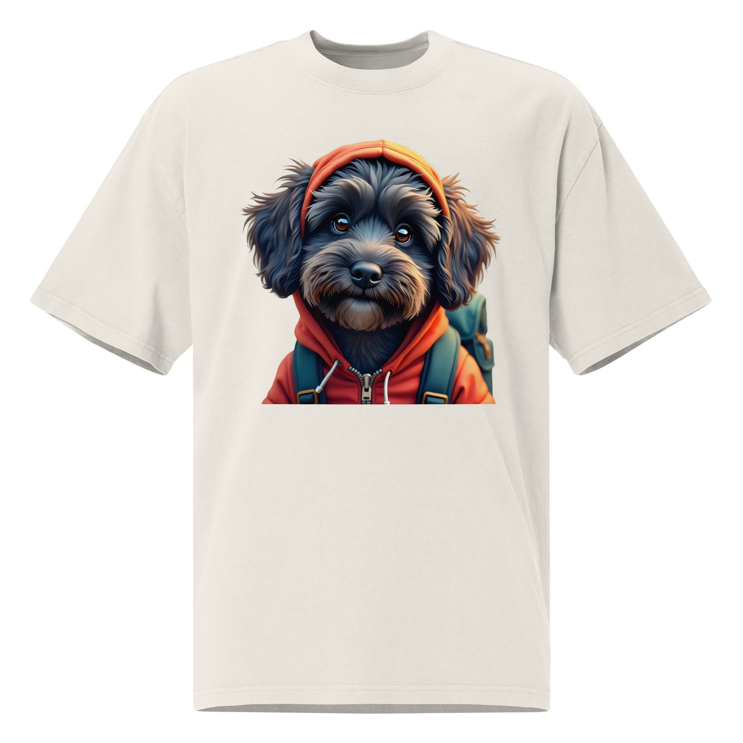 Oversized Lunar Cockapoo dog faded t-shirt