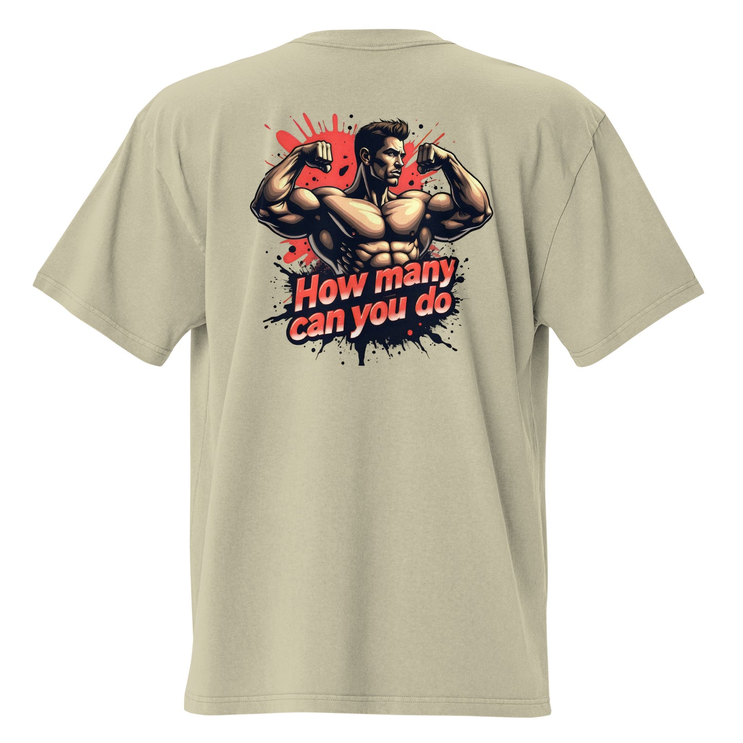 Oversized How many can you do muscle faded t-shirt