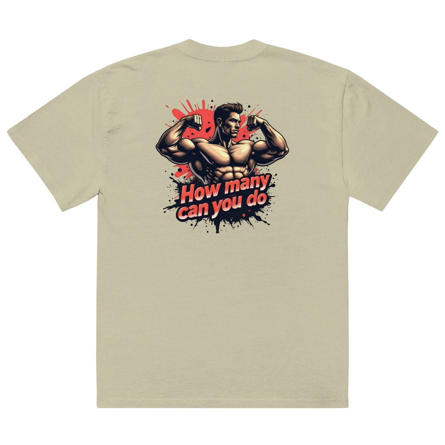 Oversized How many can you do muscle faded t-shirt
