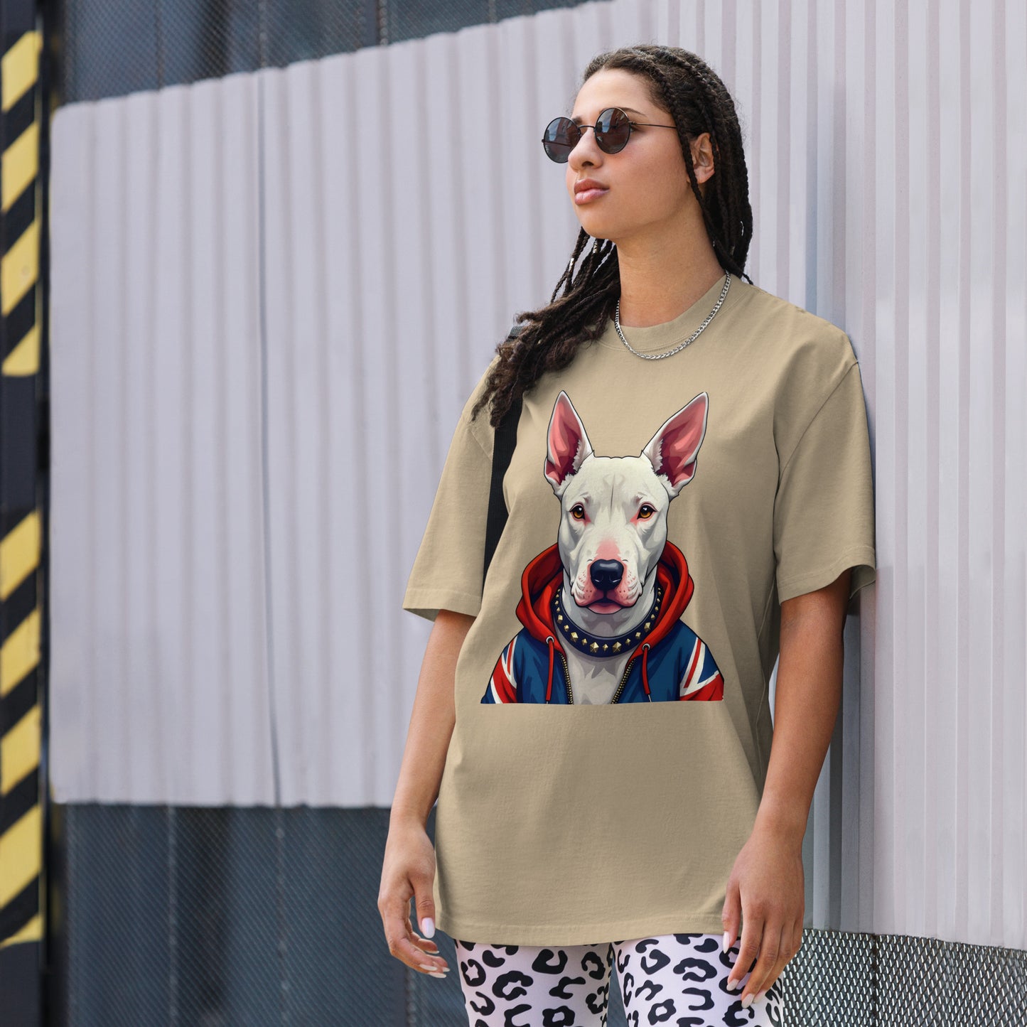 Oversized English bull terrier tee faded t-shirt