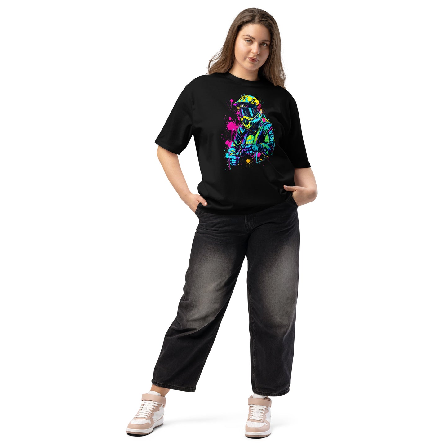 Oversized Psychedelic bike art series-2 heavyweight t-shirt