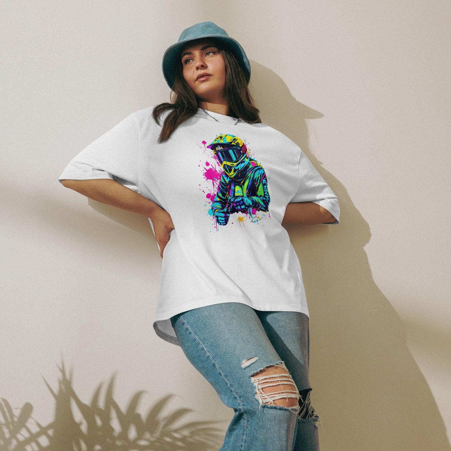 Oversized Psychedelic bike art series-2 heavyweight t-shirt