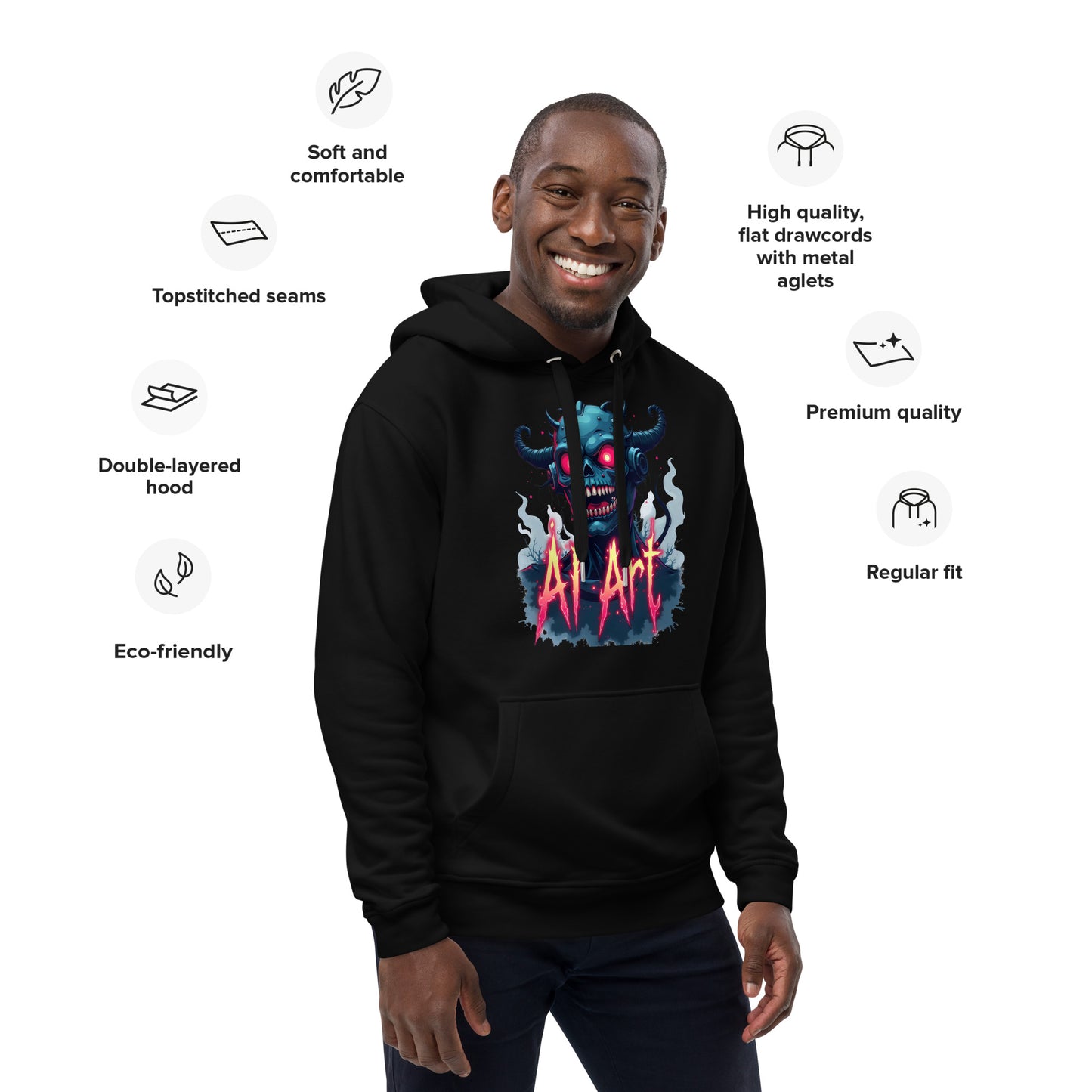 Premium Monster AI art eco hoodie