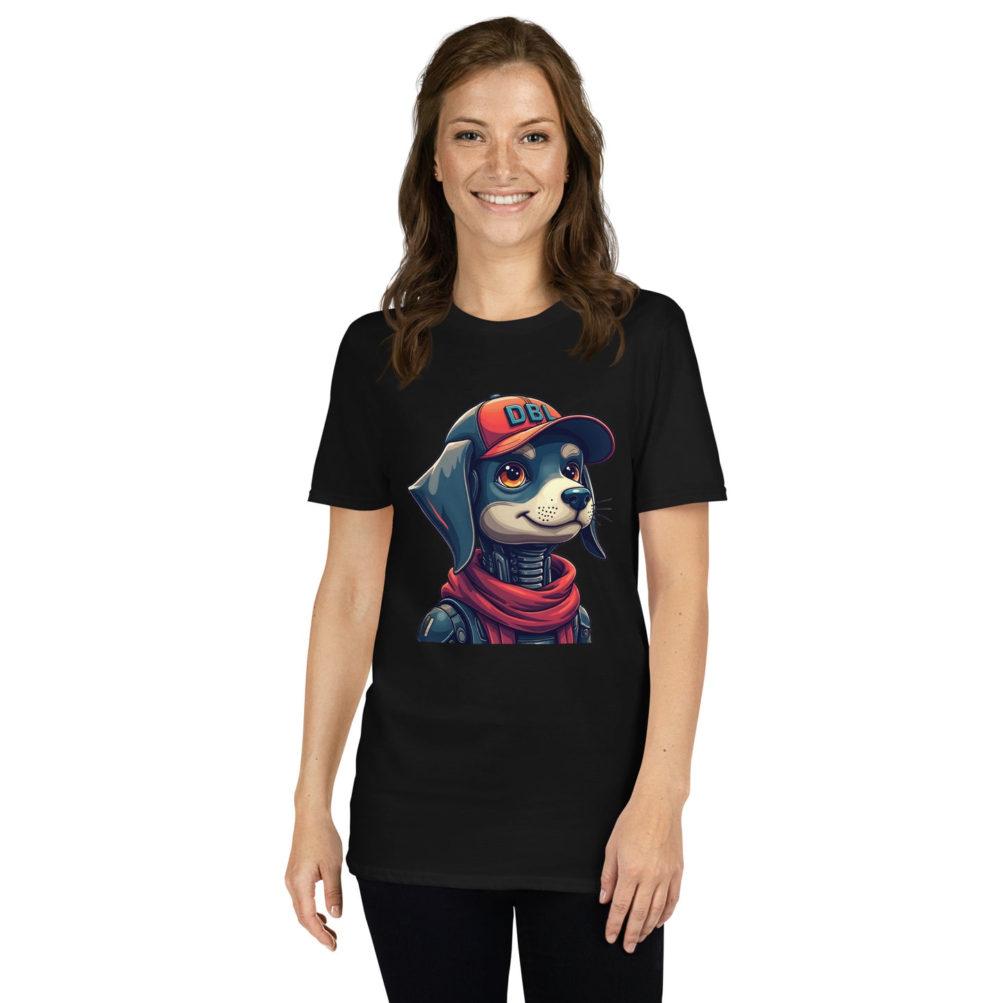 Short-Sleeve Cartoon dog with DBL cap shaggy T-Shirt