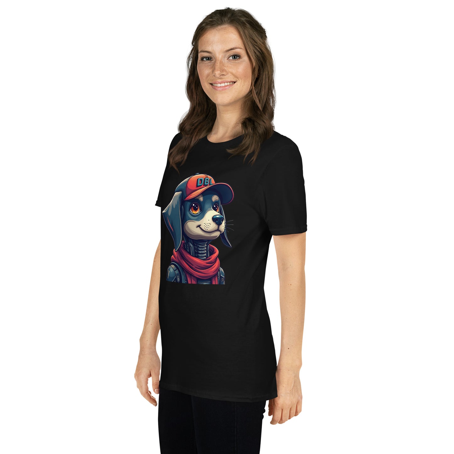 Short-Sleeve Cartoon dog with DBL cap shaggy T-Shirt