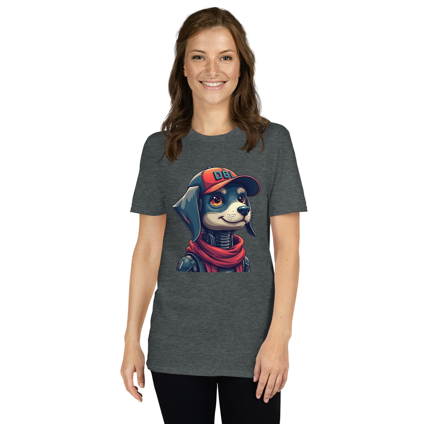 Short-Sleeve Cartoon dog with DBL cap shaggy T-Shirt