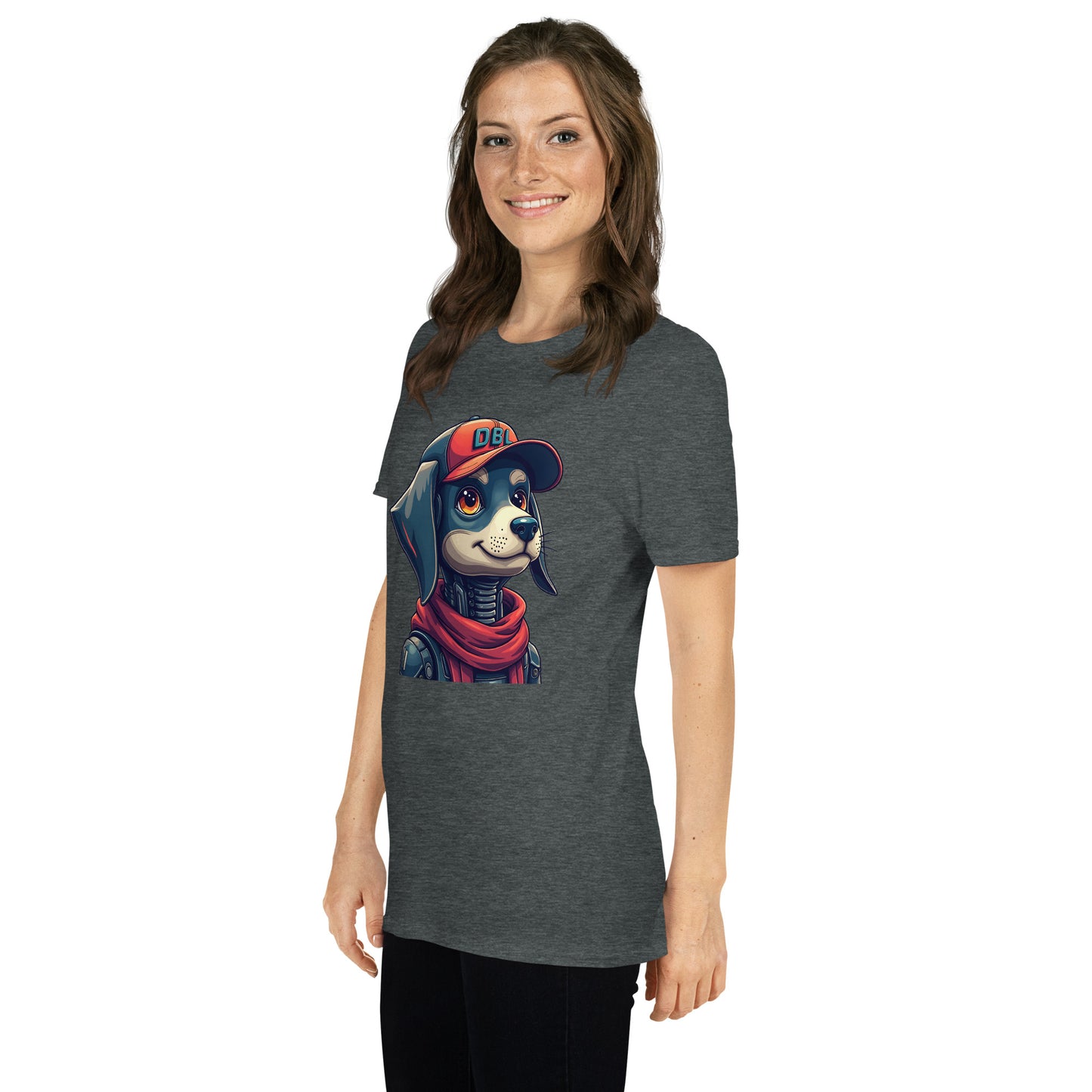 Short-Sleeve Cartoon dog with DBL cap shaggy T-Shirt