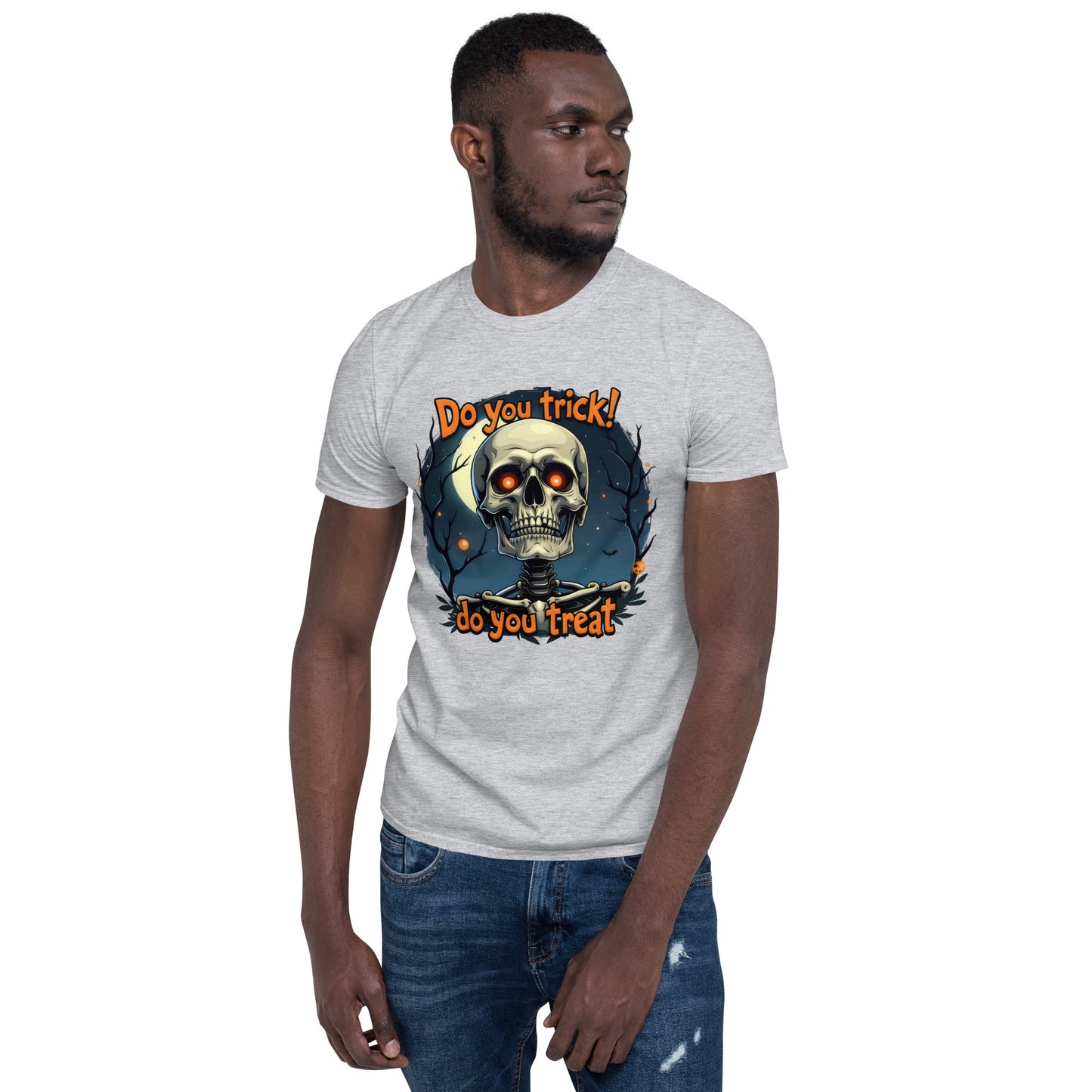 Short-Sleeve trick or treat skeleton Unisex T-Shirt