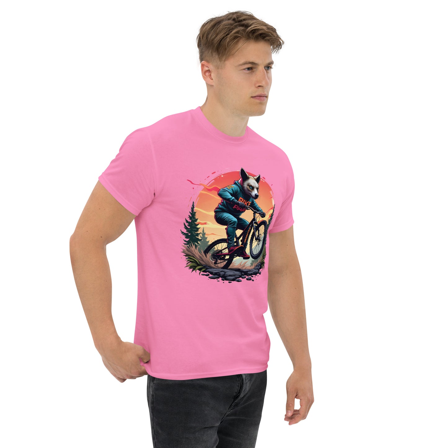 Unisex Print Wolf Rider Rear print text classic tee