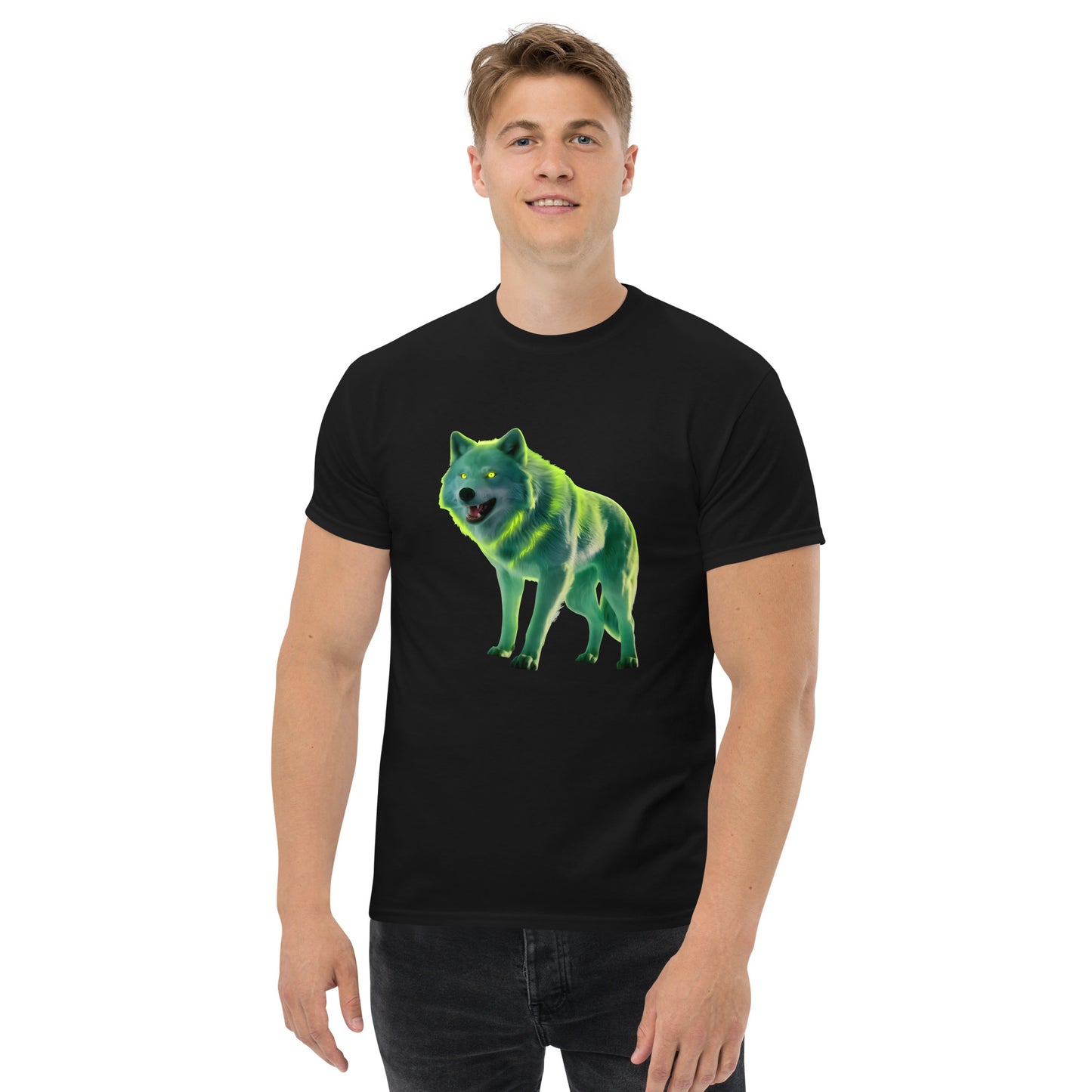 Unisex glowing eyed Wolf classic tee