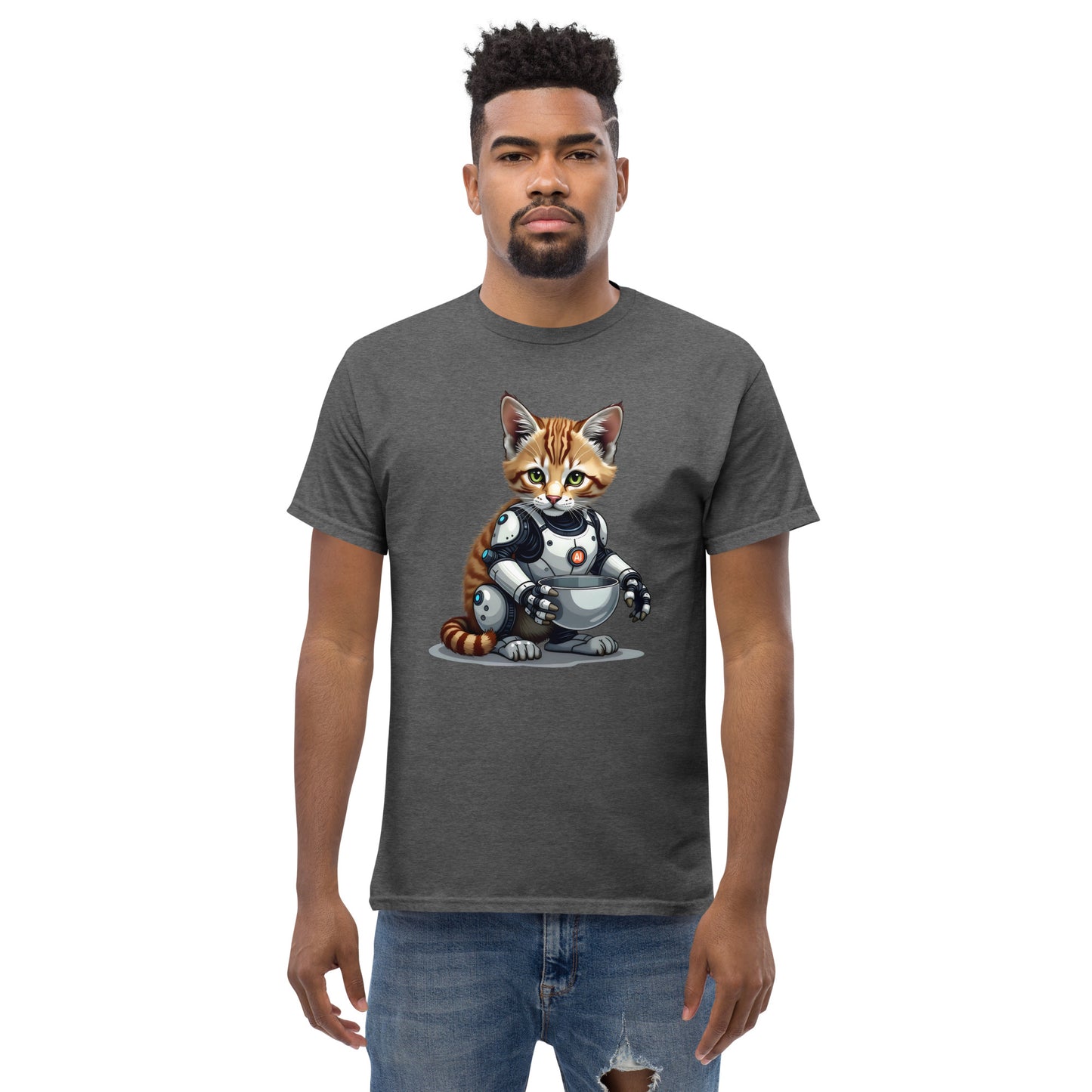 Unisex Popping AI cat classic tee