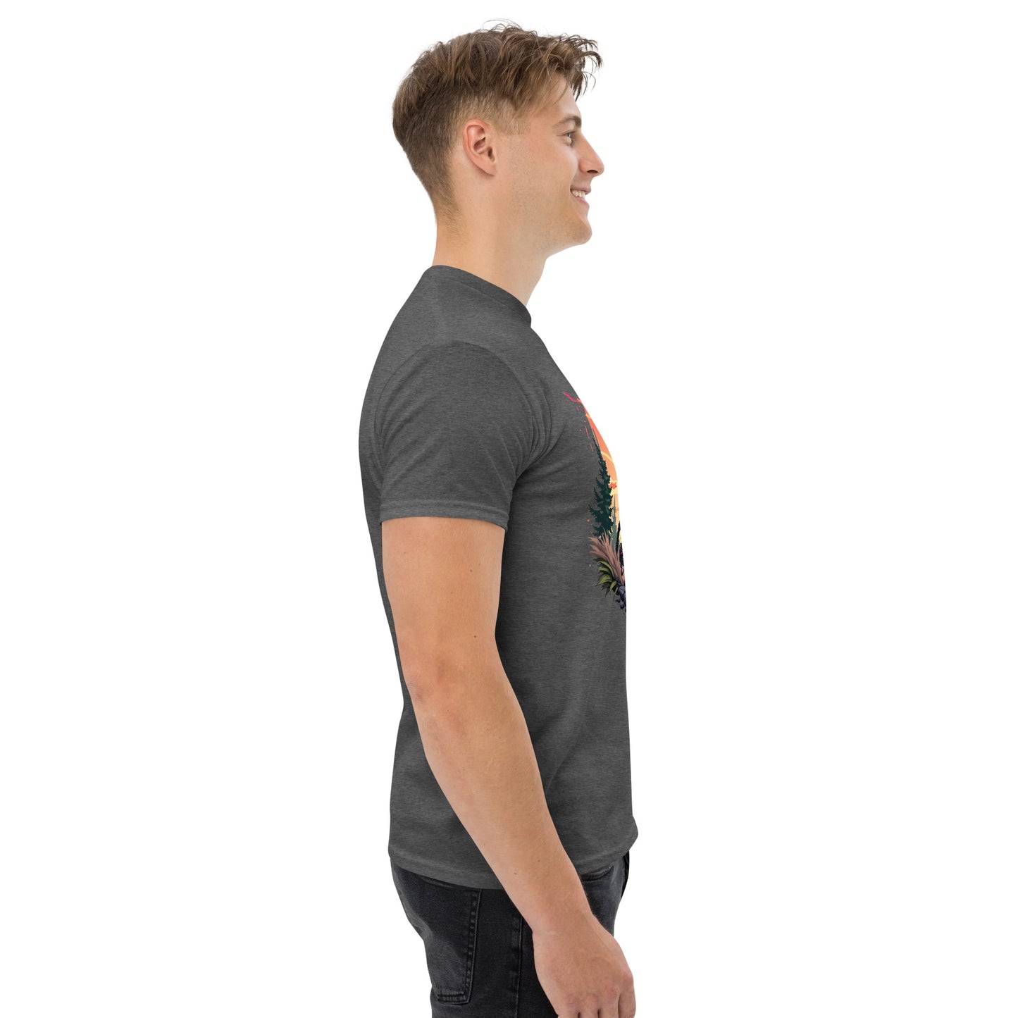 Unisex Print Wolf Rider Rear print text classic tee