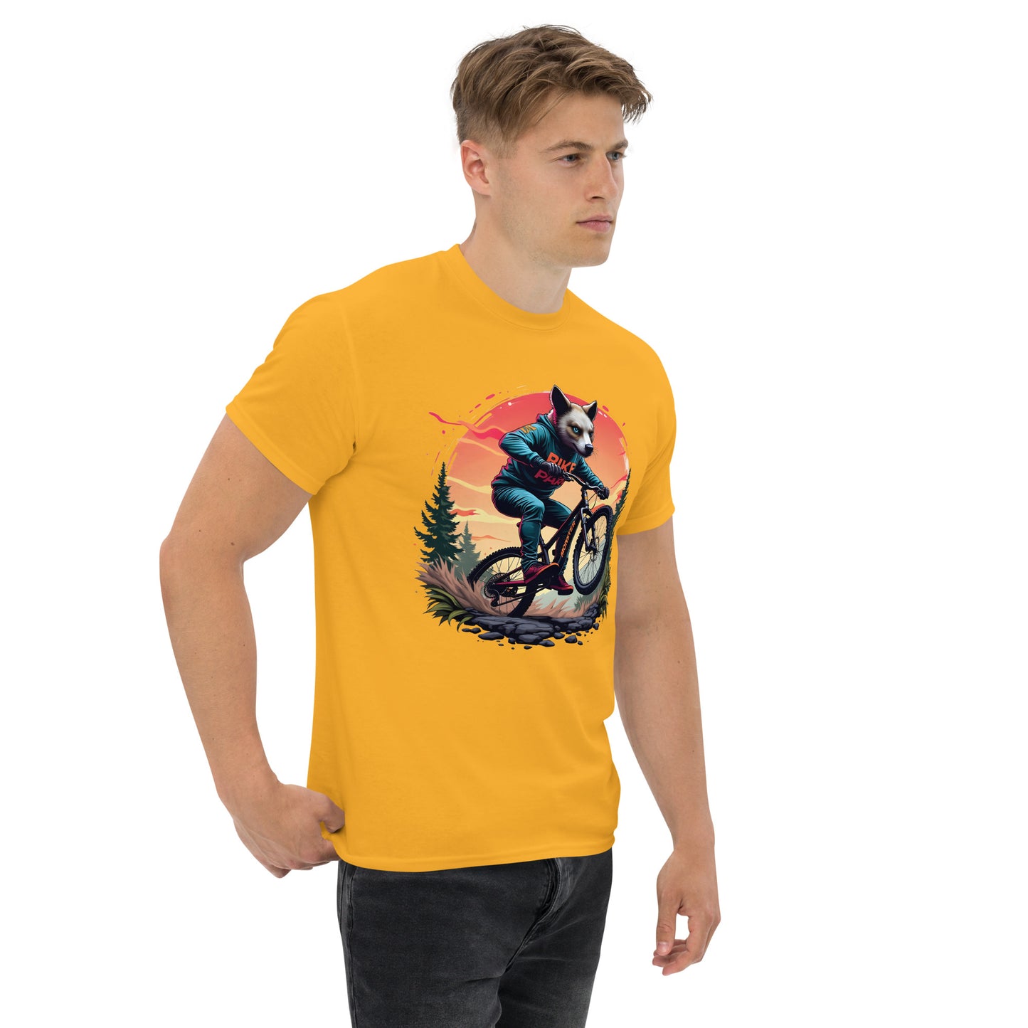 Unisex Print Wolf Rider Rear print text classic tee