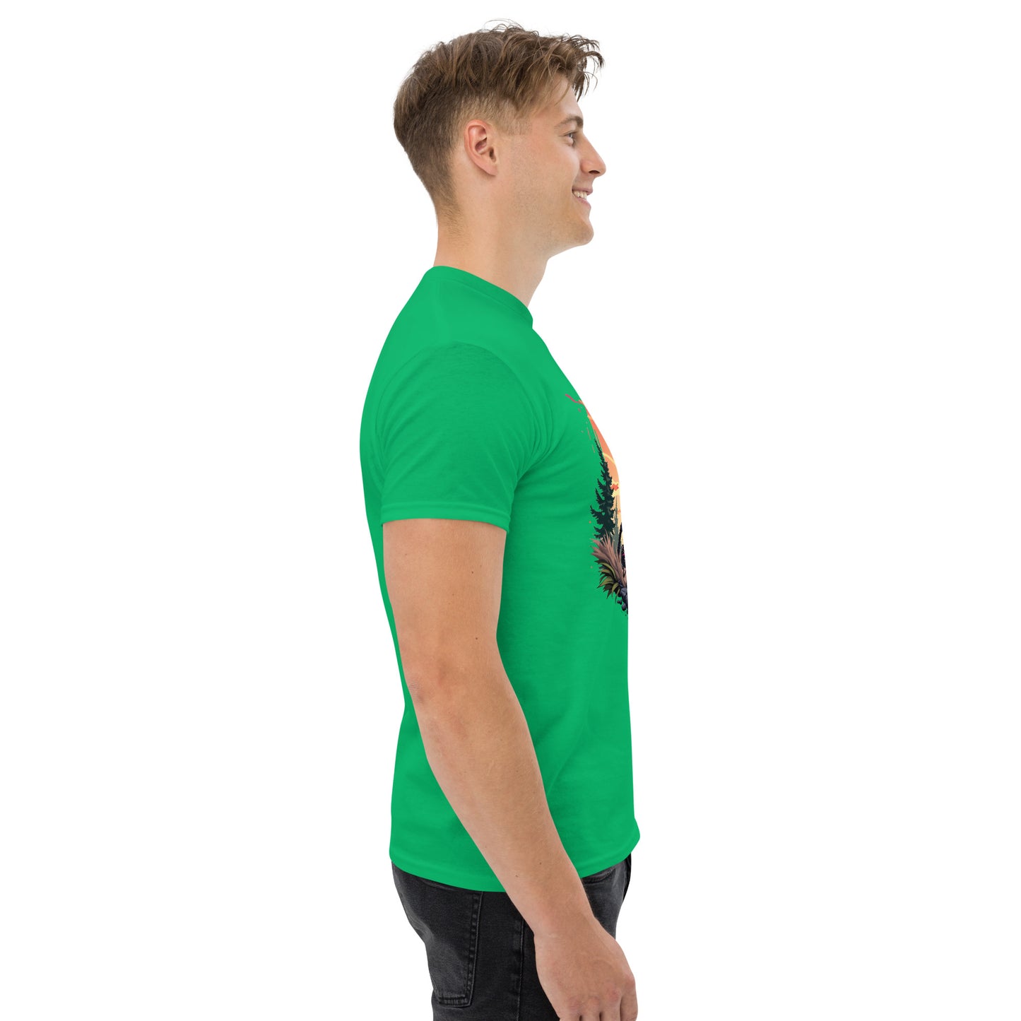 Unisex Print Wolf Rider Rear print text classic tee