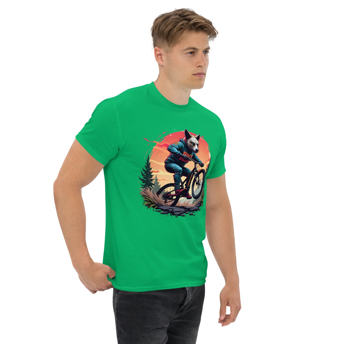 Unisex Print Wolf Rider Rear print text classic tee