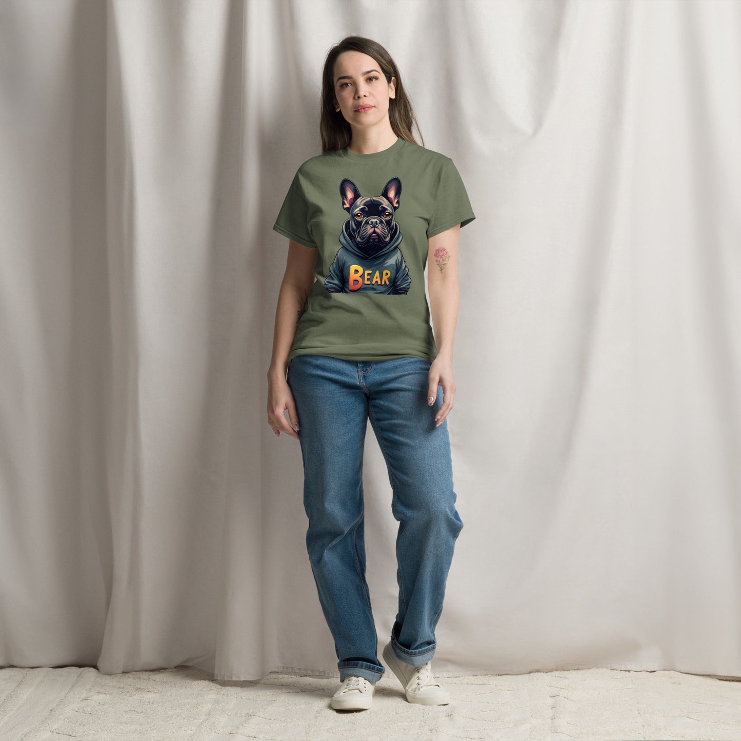Woman's French bulldog bear classic tee