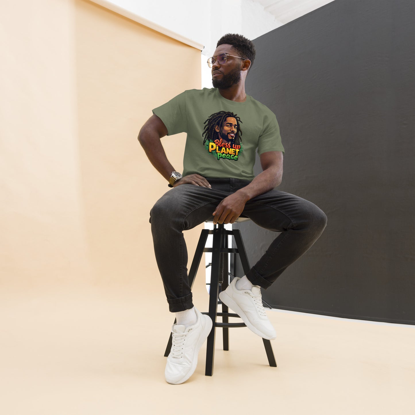 Unisex bless up Planet piece 2 classic tee