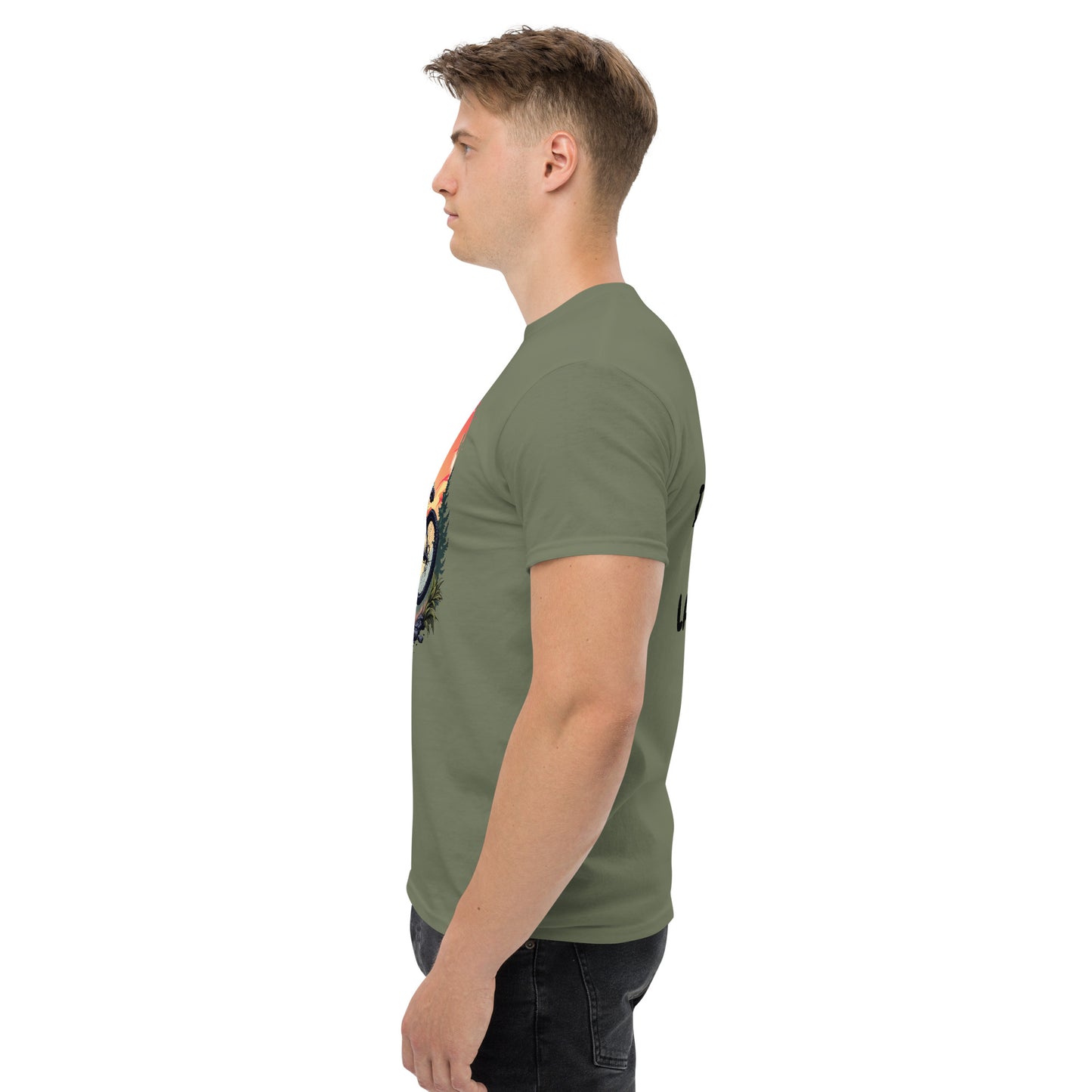 Unisex Print Wolf Rider Rear print text classic tee