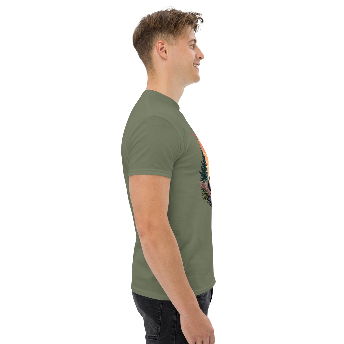 Unisex Print Wolf Rider Rear print text classic tee