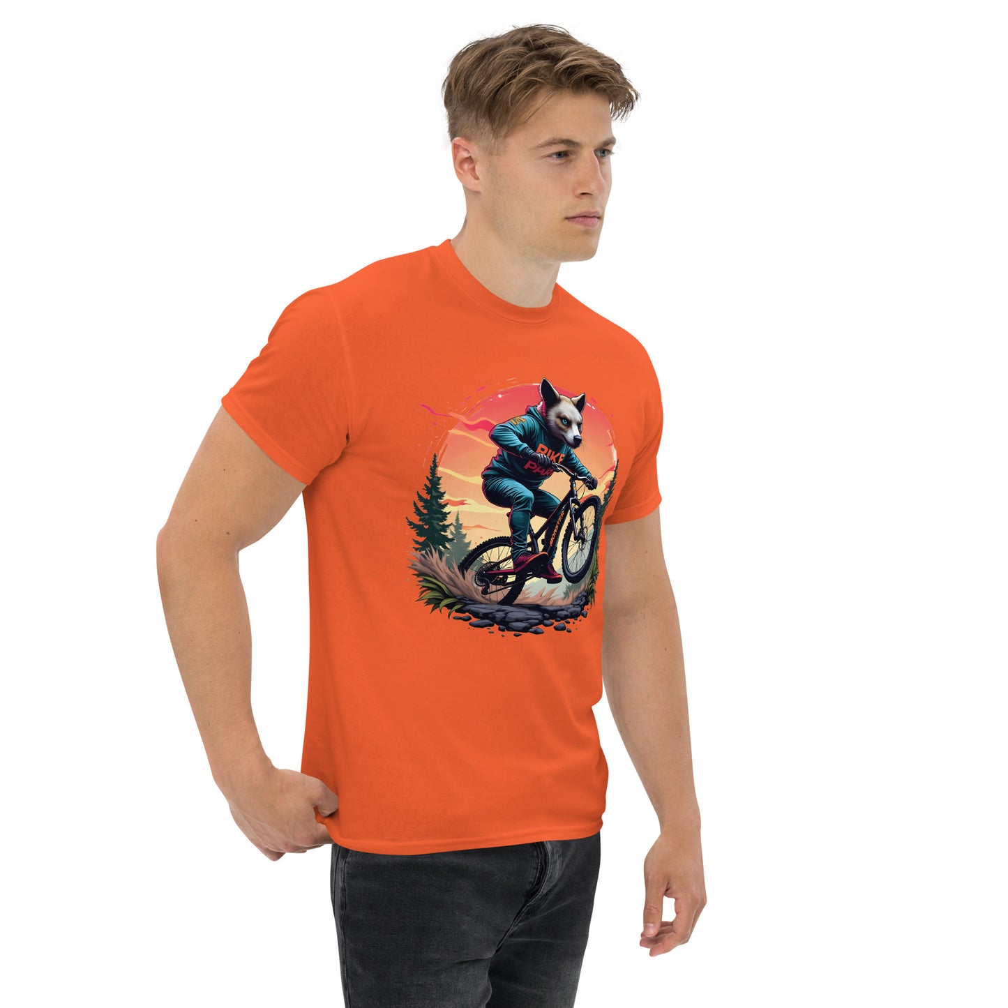 Unisex Print Wolf Rider Rear print text classic tee