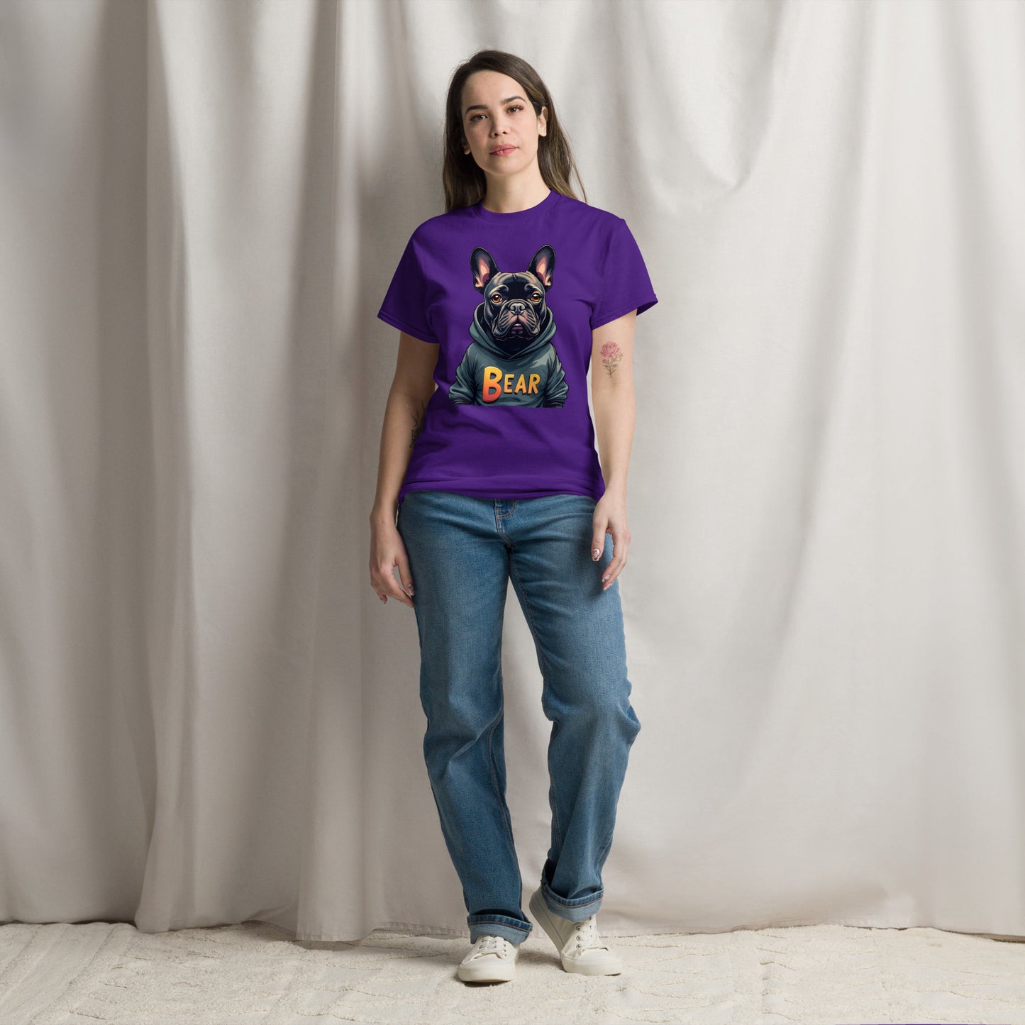 Woman's French bulldog bear classic tee