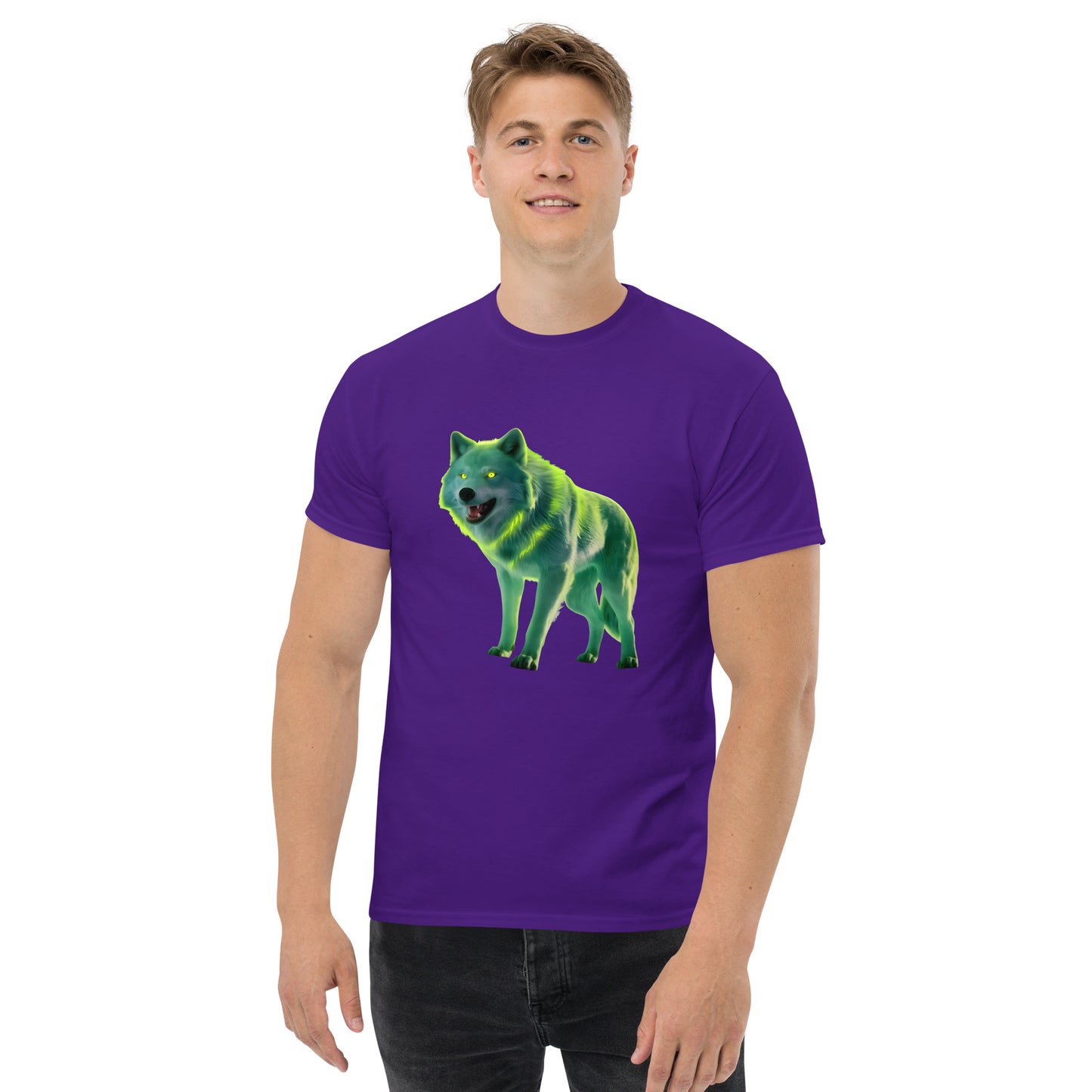 Unisex glowing eyed Wolf classic tee