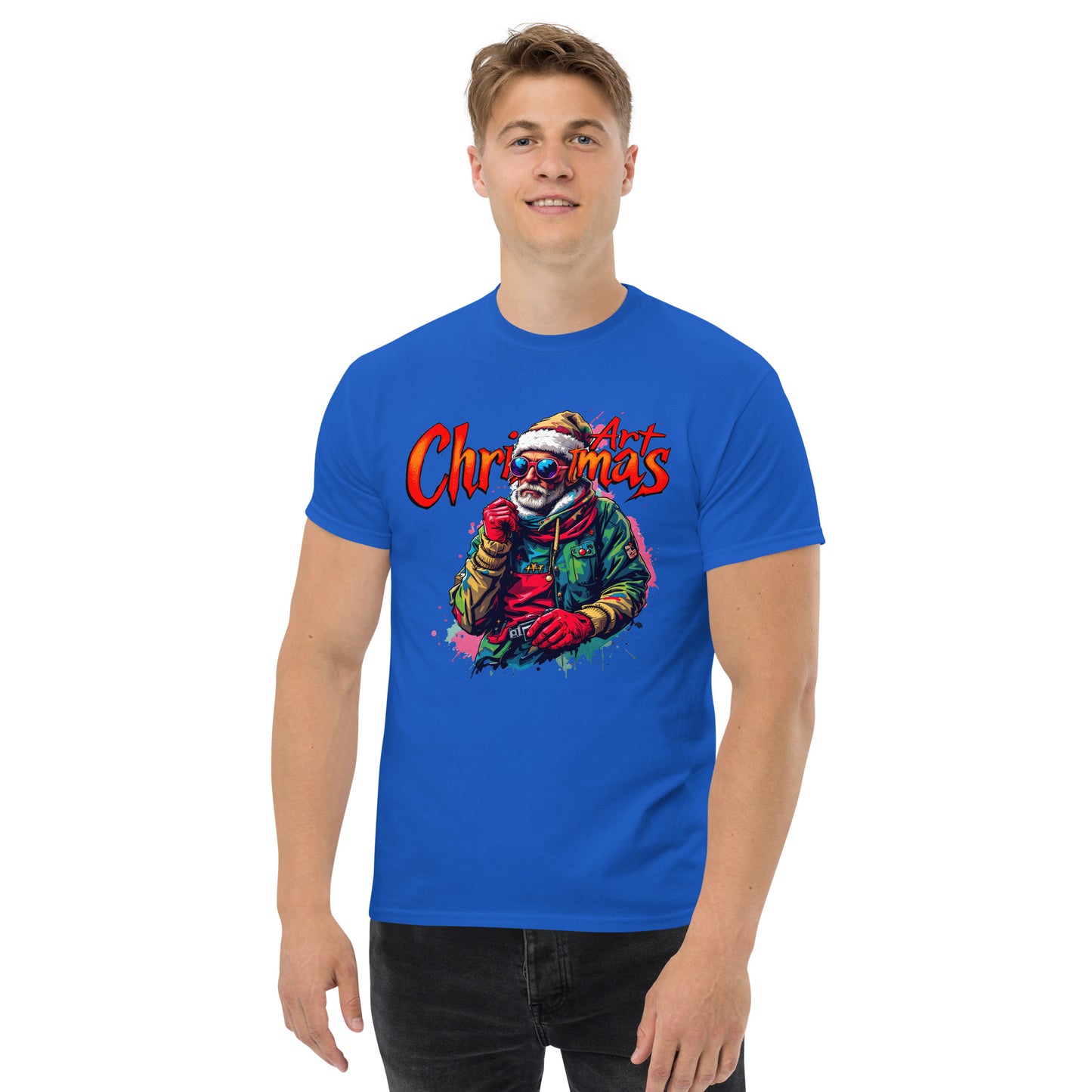 Unisex Christmas art cool looking street artist classic tee