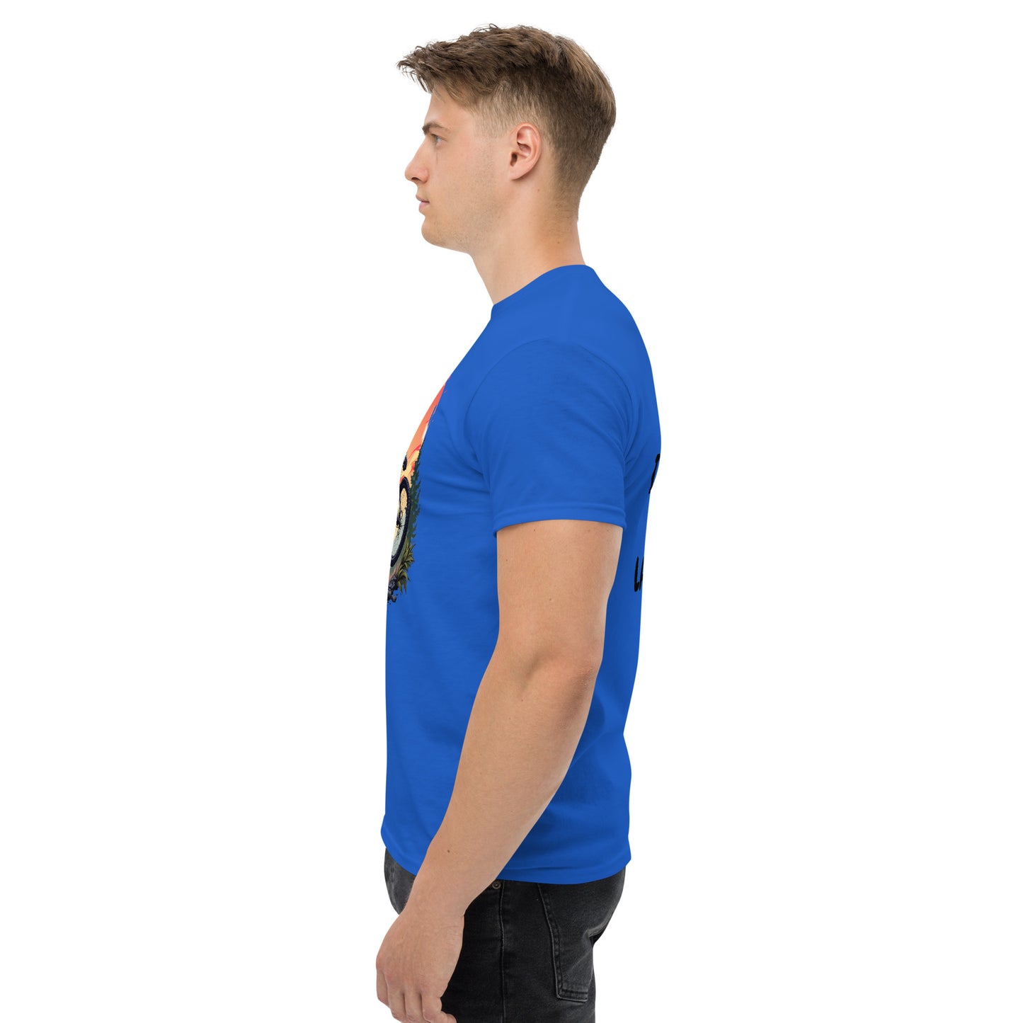 Unisex Print Wolf Rider Rear print text classic tee