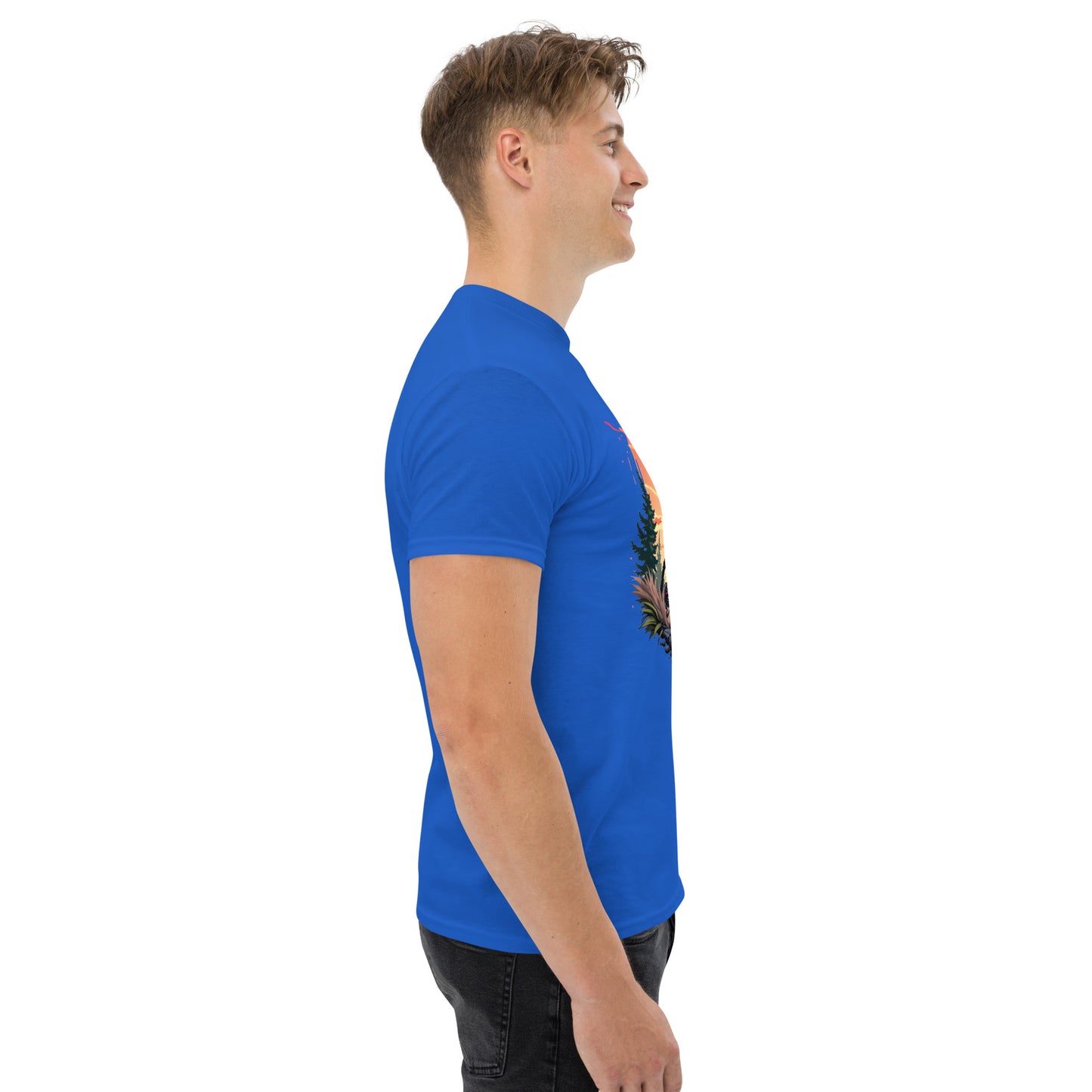 Unisex Print Wolf Rider Rear print text classic tee