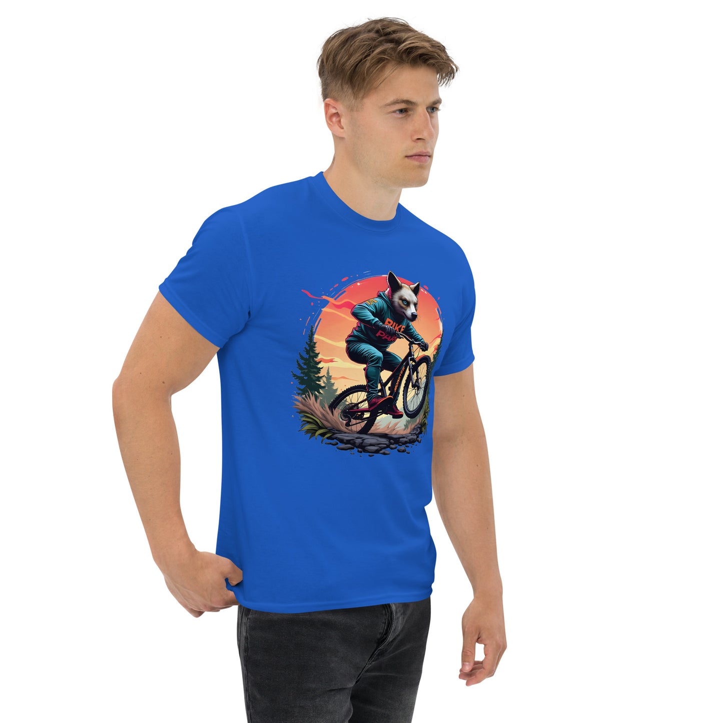Unisex Print Wolf Rider Rear print text classic tee