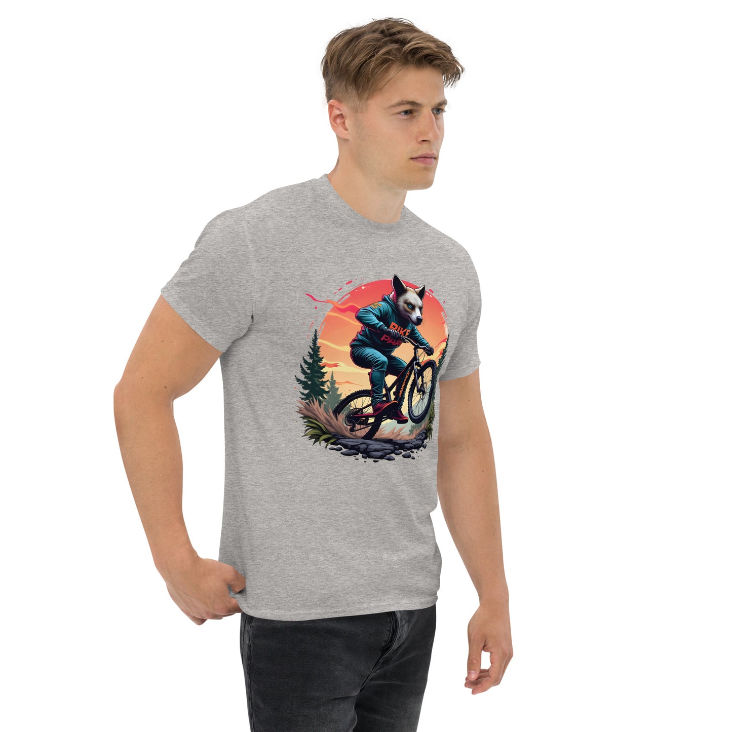 Unisex Print Wolf Rider Rear print text classic tee