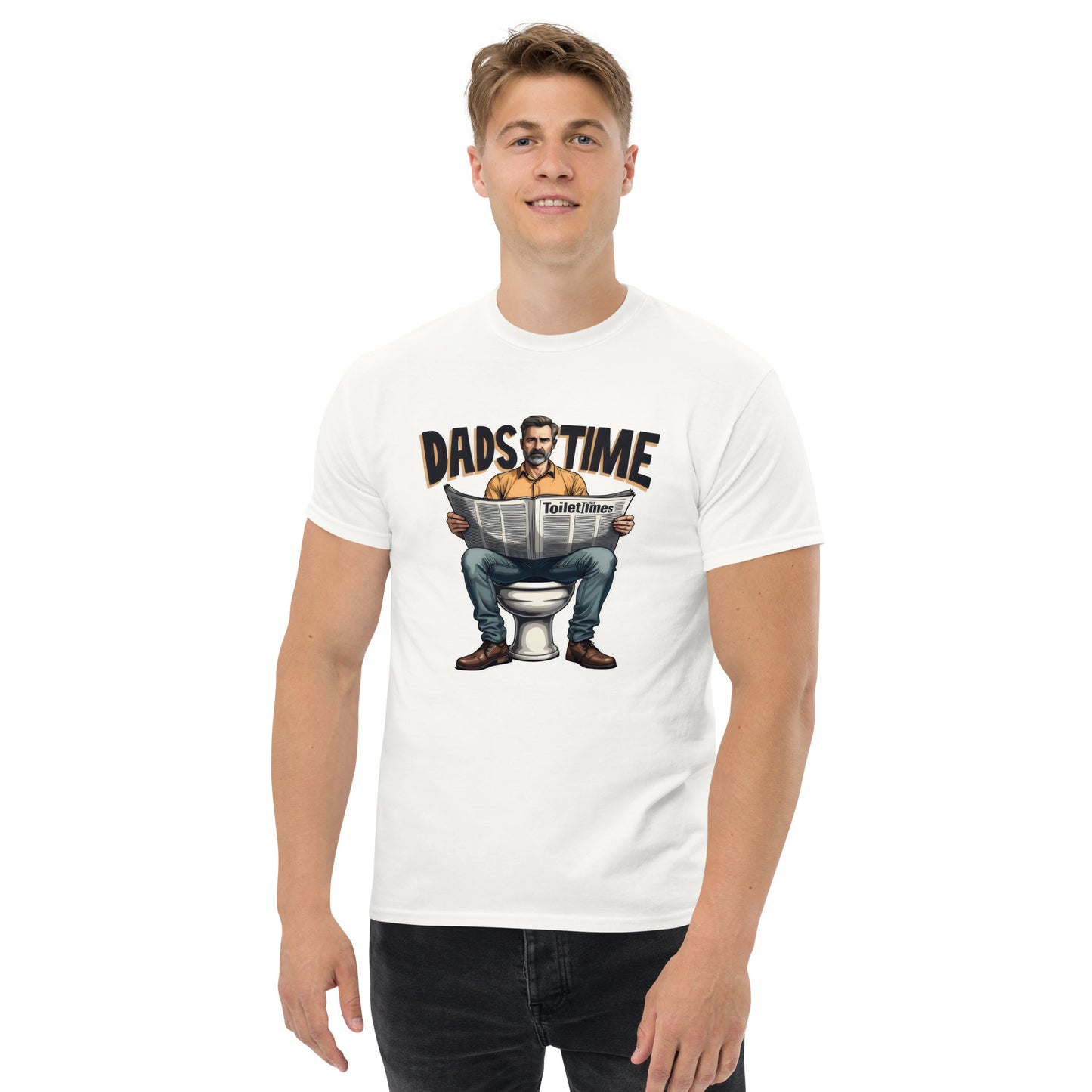 Men's sat on toilet dads time classic tee